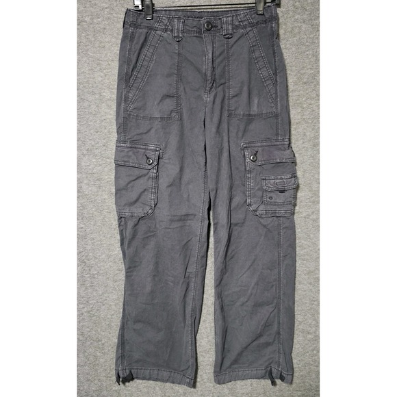 American Eagle Outfitters Pants - American Eagle Cargo Baggy Jogger Pants Wide Leg Gray Womens Size 8 Y2K Style